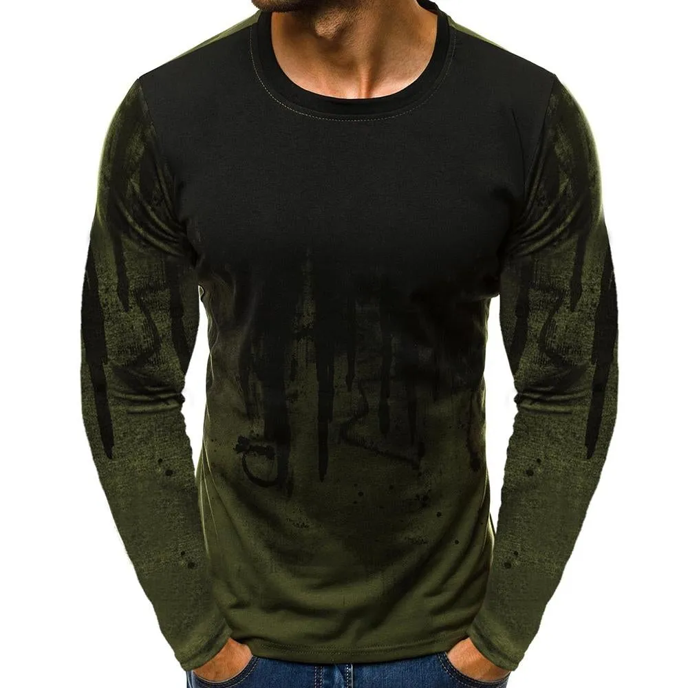 3D Graphic long Sleeve Shirts Gradient Ramp