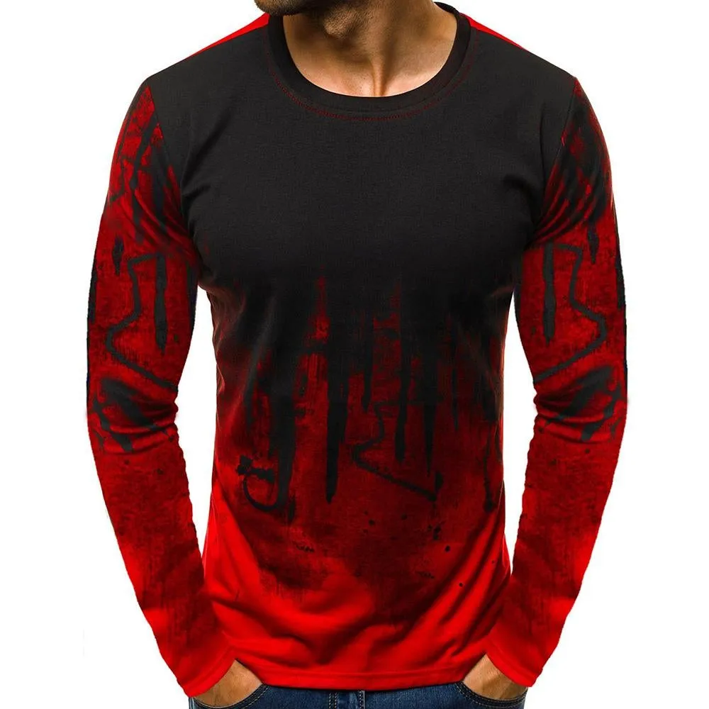 3D Graphic long Sleeve Shirts Gradient Ramp