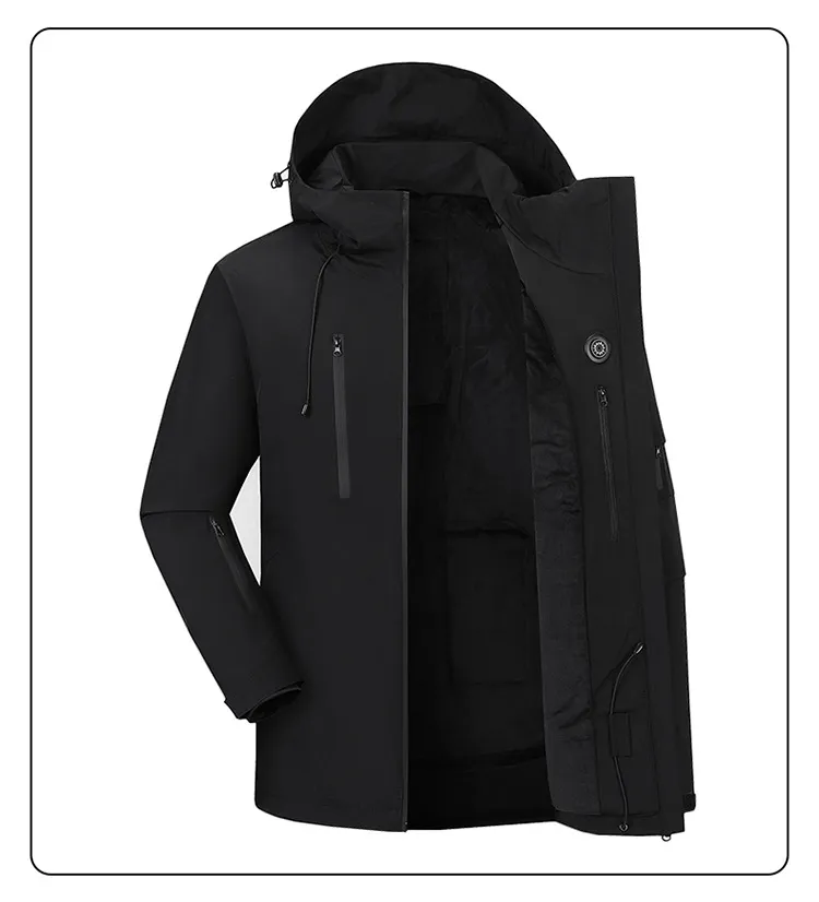 5 Area Hooded Heated Outdoor Jacket