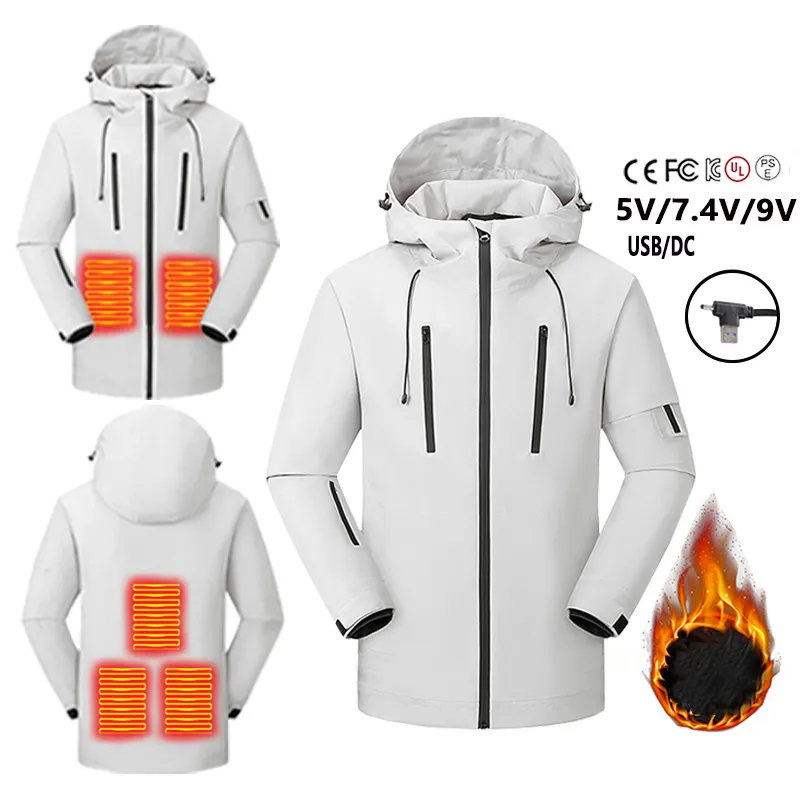 5 Area Hooded Heated Outdoor Jacket