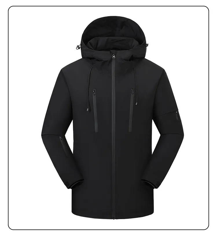 5 Area Hooded Heated Outdoor Jacket