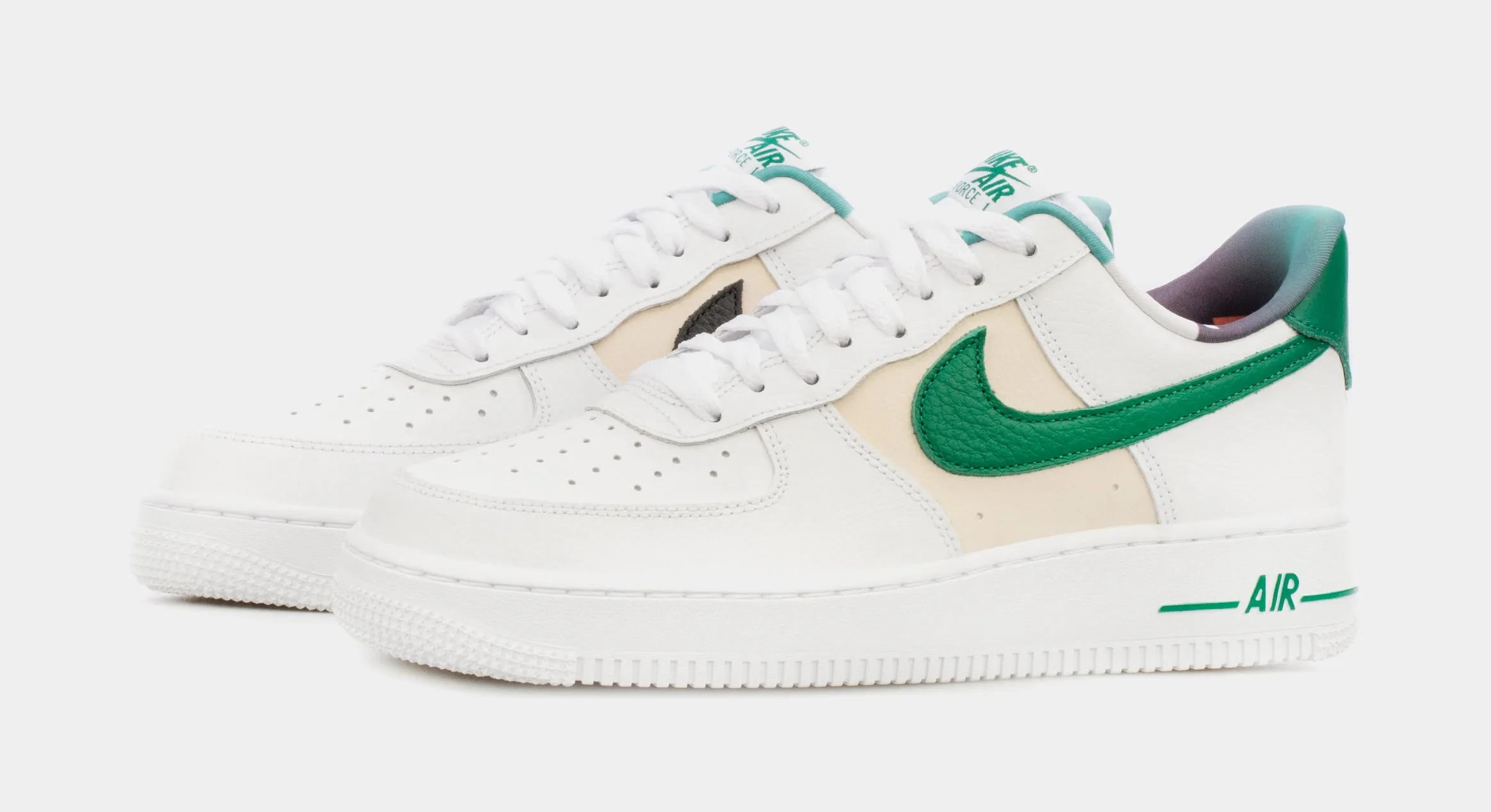 Air Force 1 Low EMB Mens Lifestyle Shoes (White/Beige/Green)