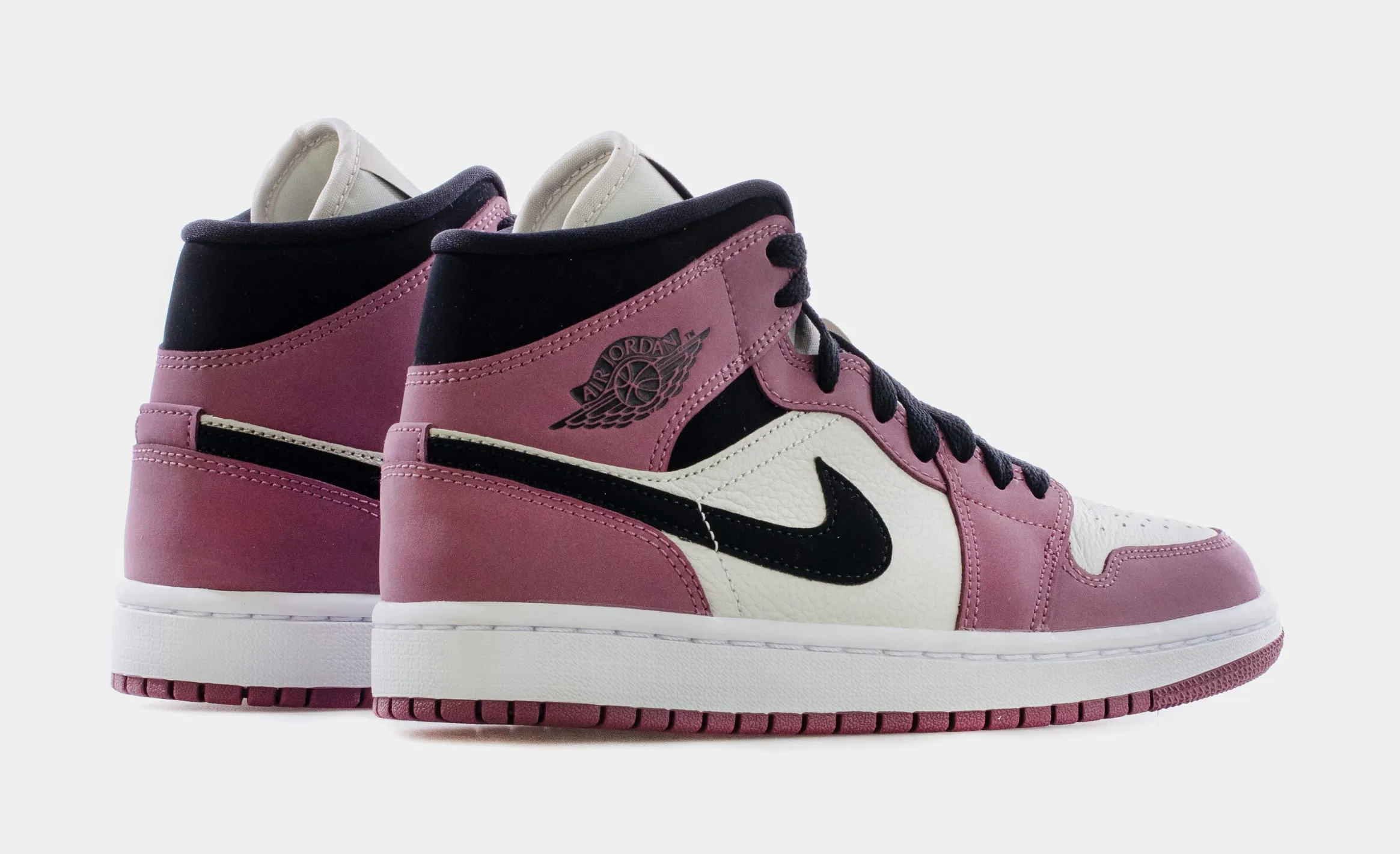 Air Jordan 1 Mid Light Mulberry Womens Lifestyle Shoes (Pink/White/Black) Free Shipping