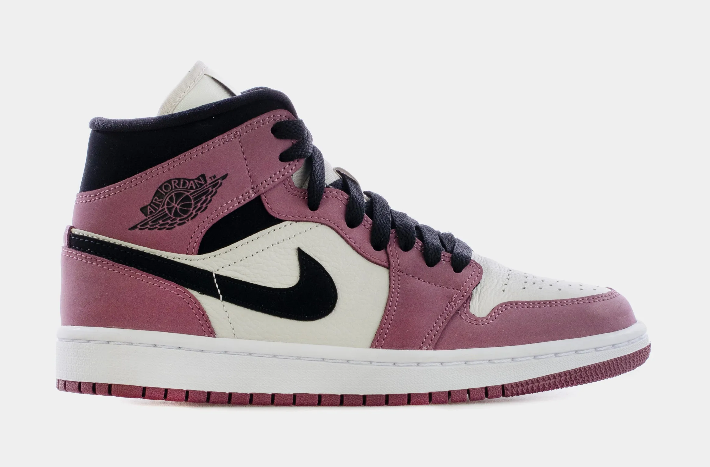 Air Jordan 1 Mid Light Mulberry Womens Lifestyle Shoes (Pink/White/Black) Free Shipping