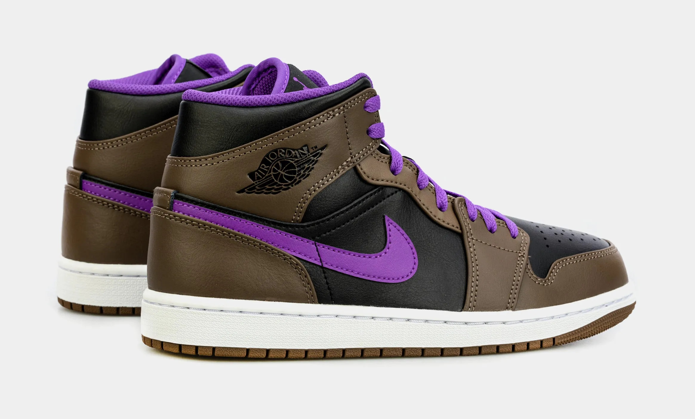 Air Jordan 1 Retro Mid Palomino Mens Lifestyle Shoes (Brown/Purple) Free Shipping