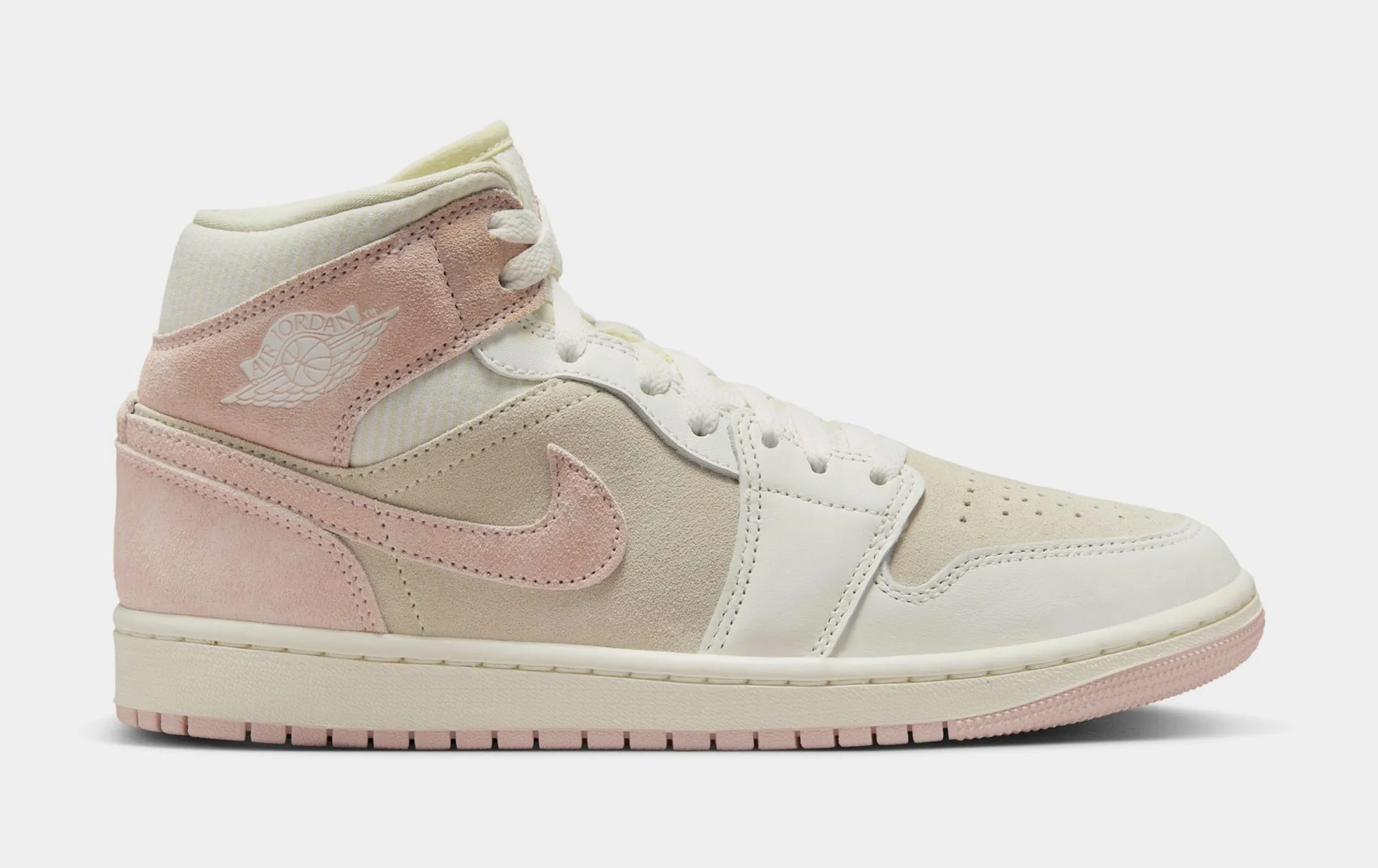 Air Jordan 1 Retro Mid SE Womens Lifestyle Shoes (Coconut Milk/Legend Pink/Sail)