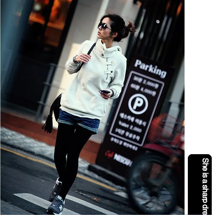 Autumn Hoodies Women Sport Suit Pullovers Hoody Swearshirt Fleece Warm Moleton Feminino Winter Coat