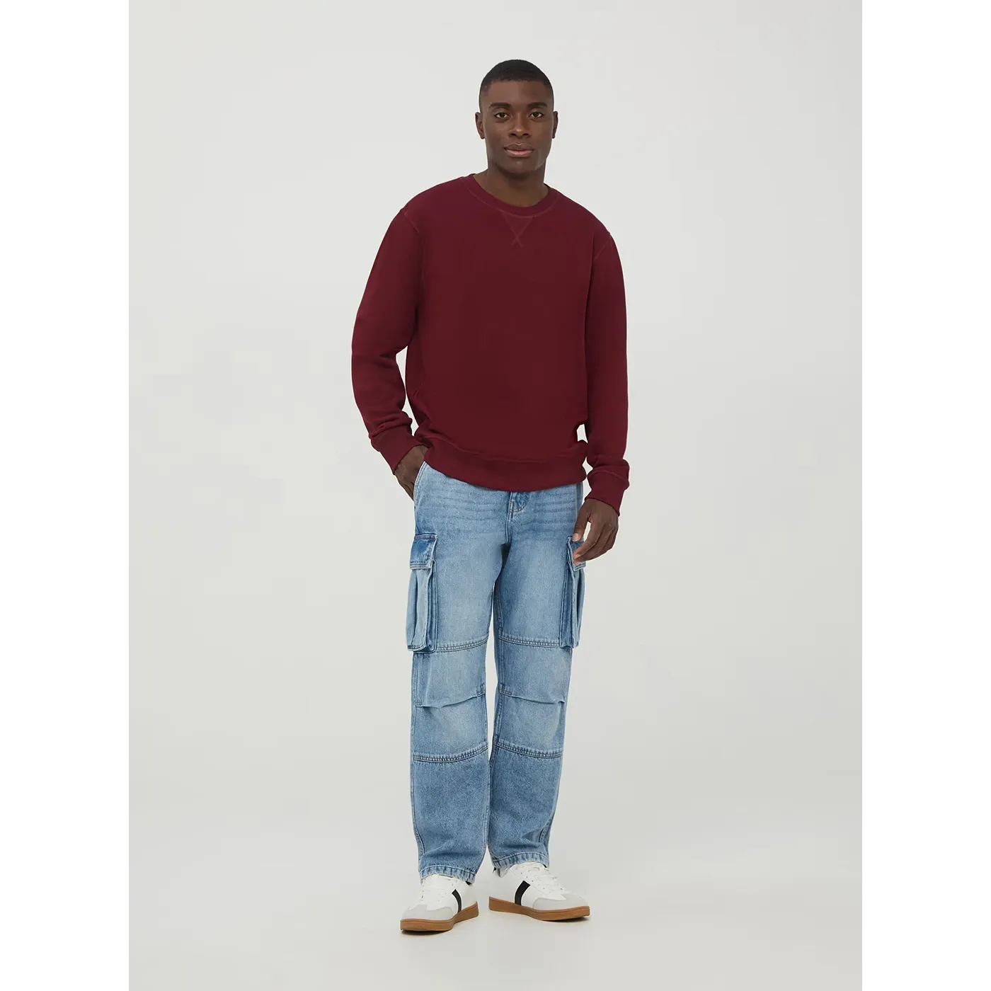 Burgundy Basic Regular Fit Sweatshirt