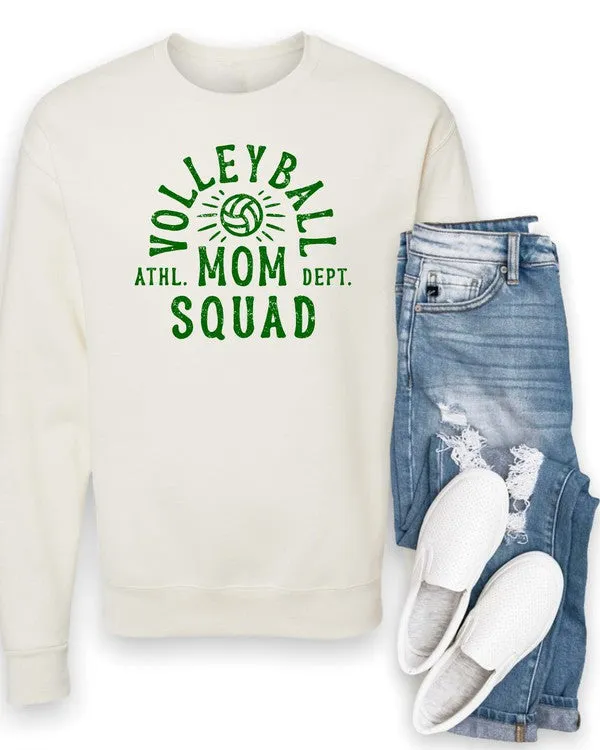 Green Print Mom Squad Volleyball Ath Department