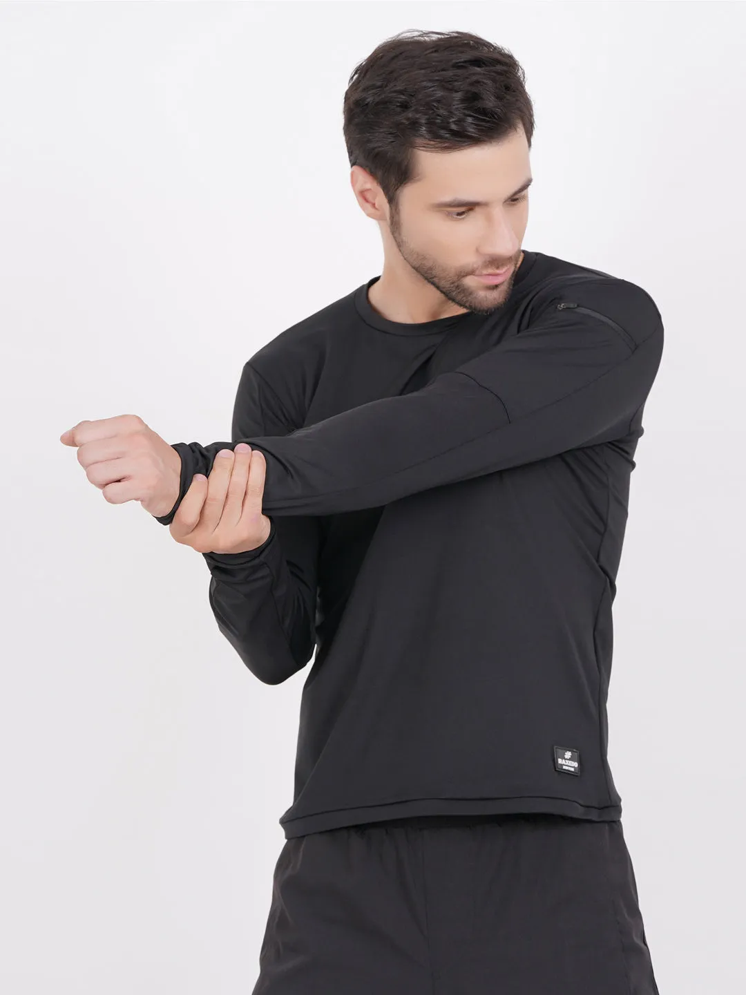 Men Compression T-shirt with Phone Holder