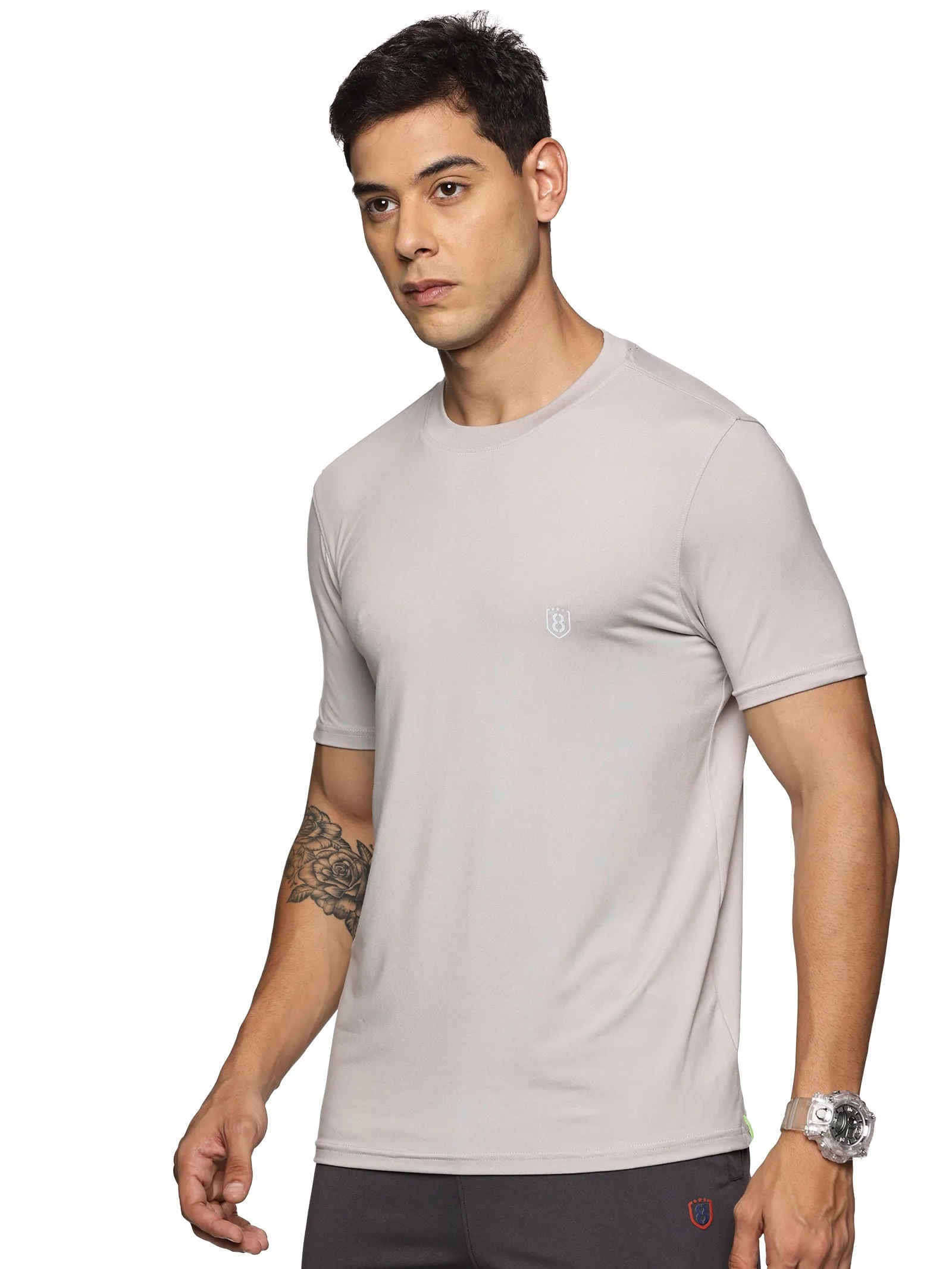 Men Cotton feel Super Stretchy Slim fit Polyester T Shirt