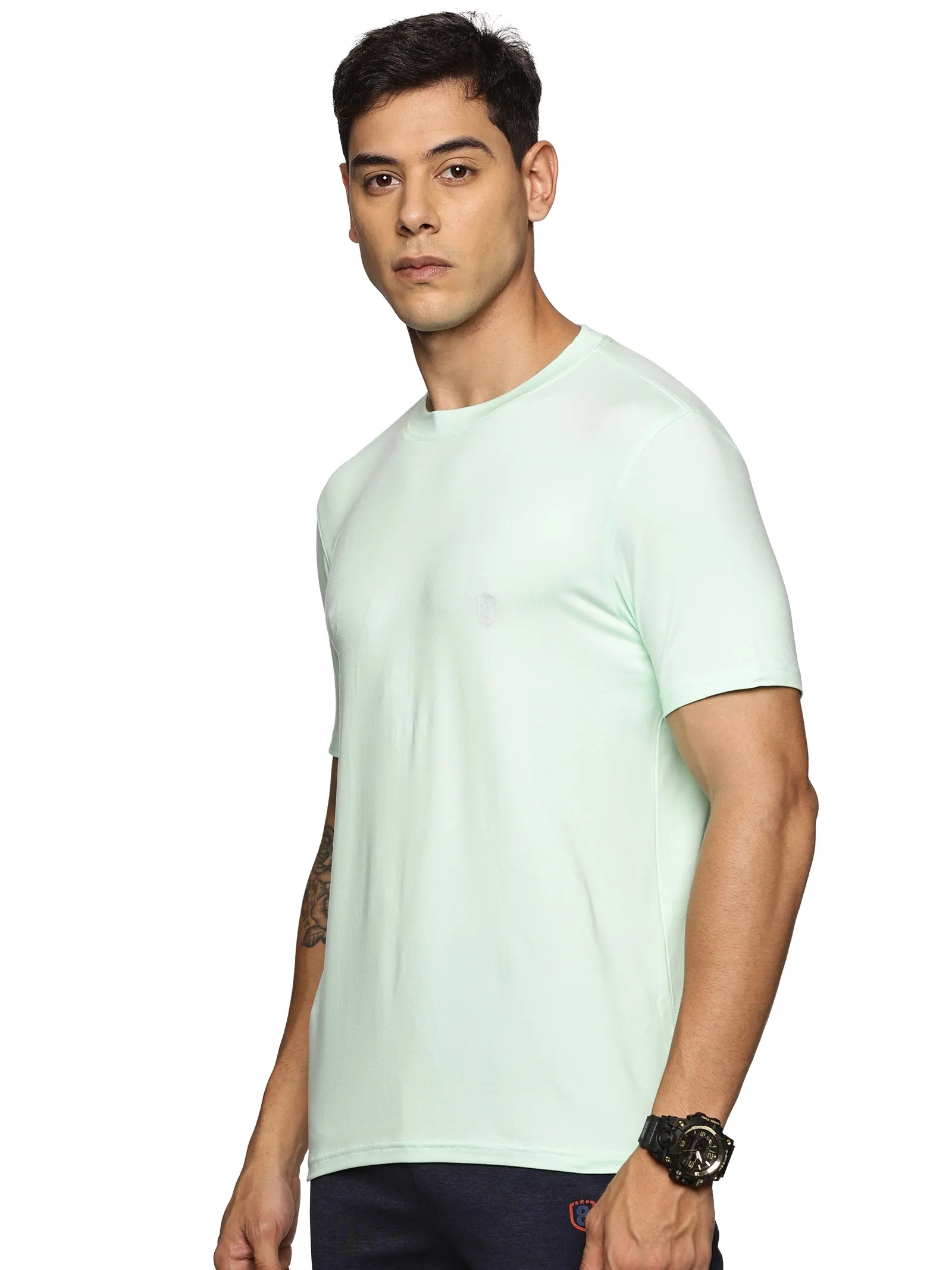 Men Cotton feel Super Stretchy Slim fit Polyester T Shirt