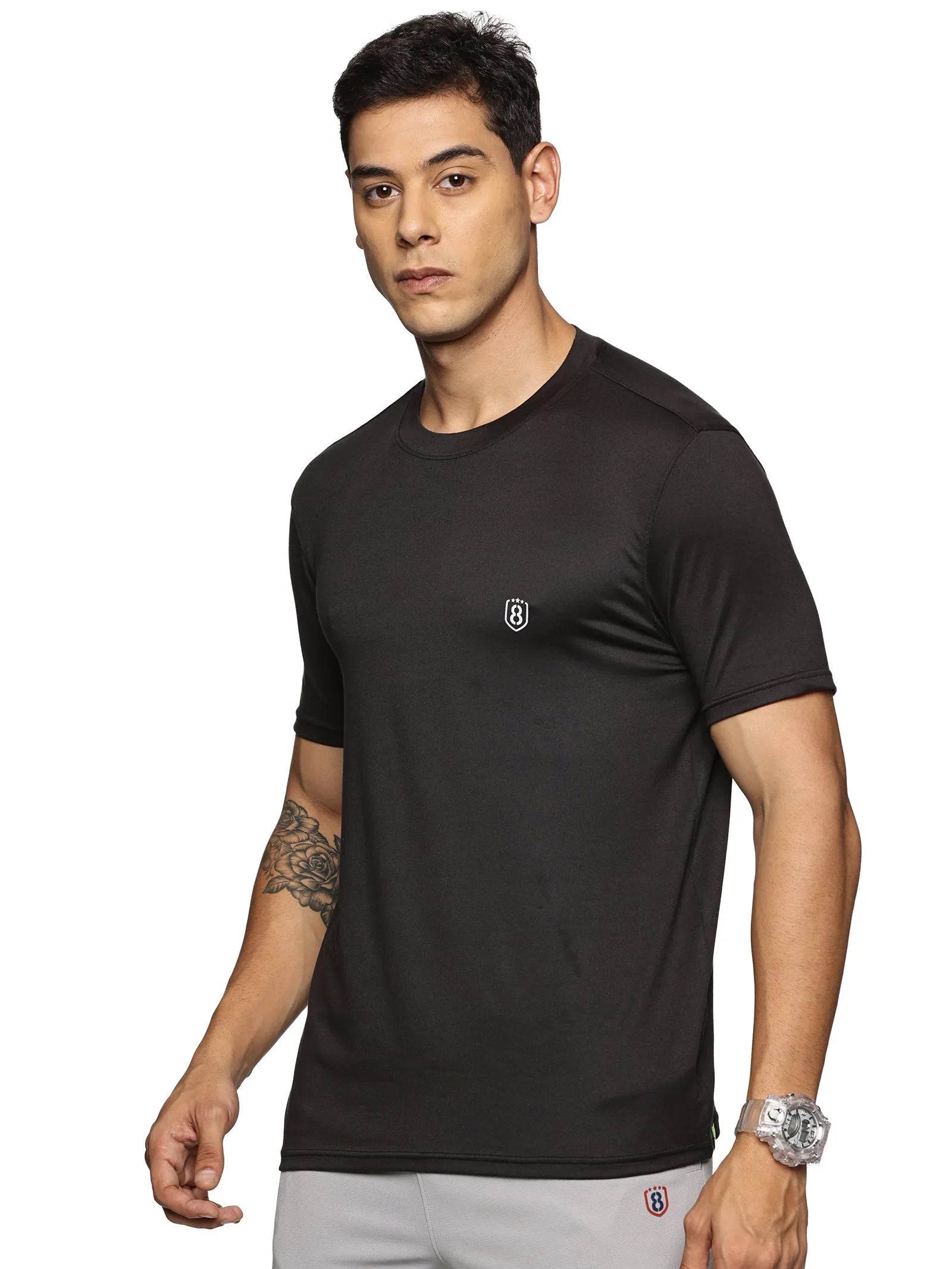 Men Cotton feel Super Stretchy Slim fit Polyester T Shirt