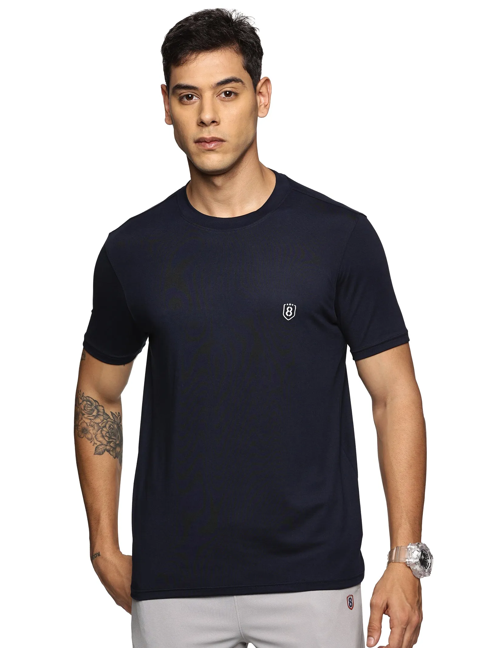 Men Cotton feel Super Stretchy Slim fit Polyester T Shirt