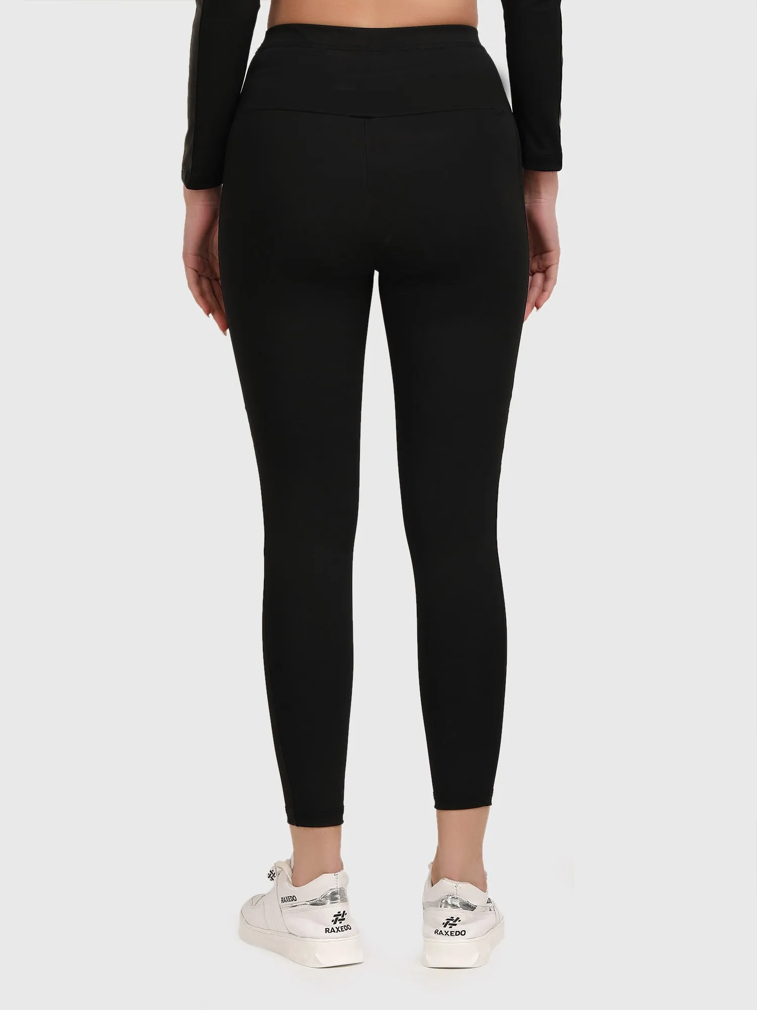 Mid-Rise Black Jeggings for Women - Workout Pants