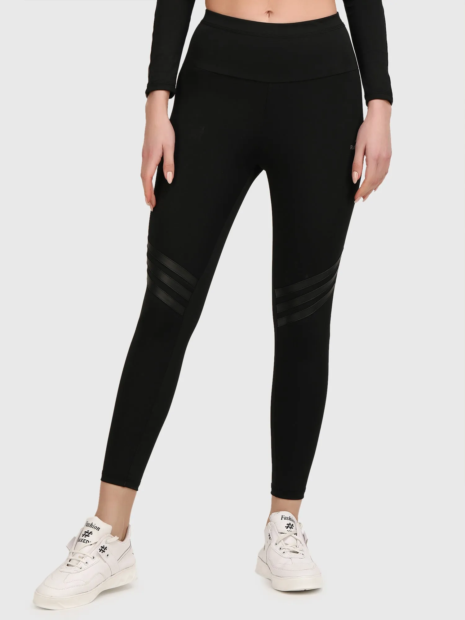 Mid-Rise Black Jeggings for Women - Workout Pants