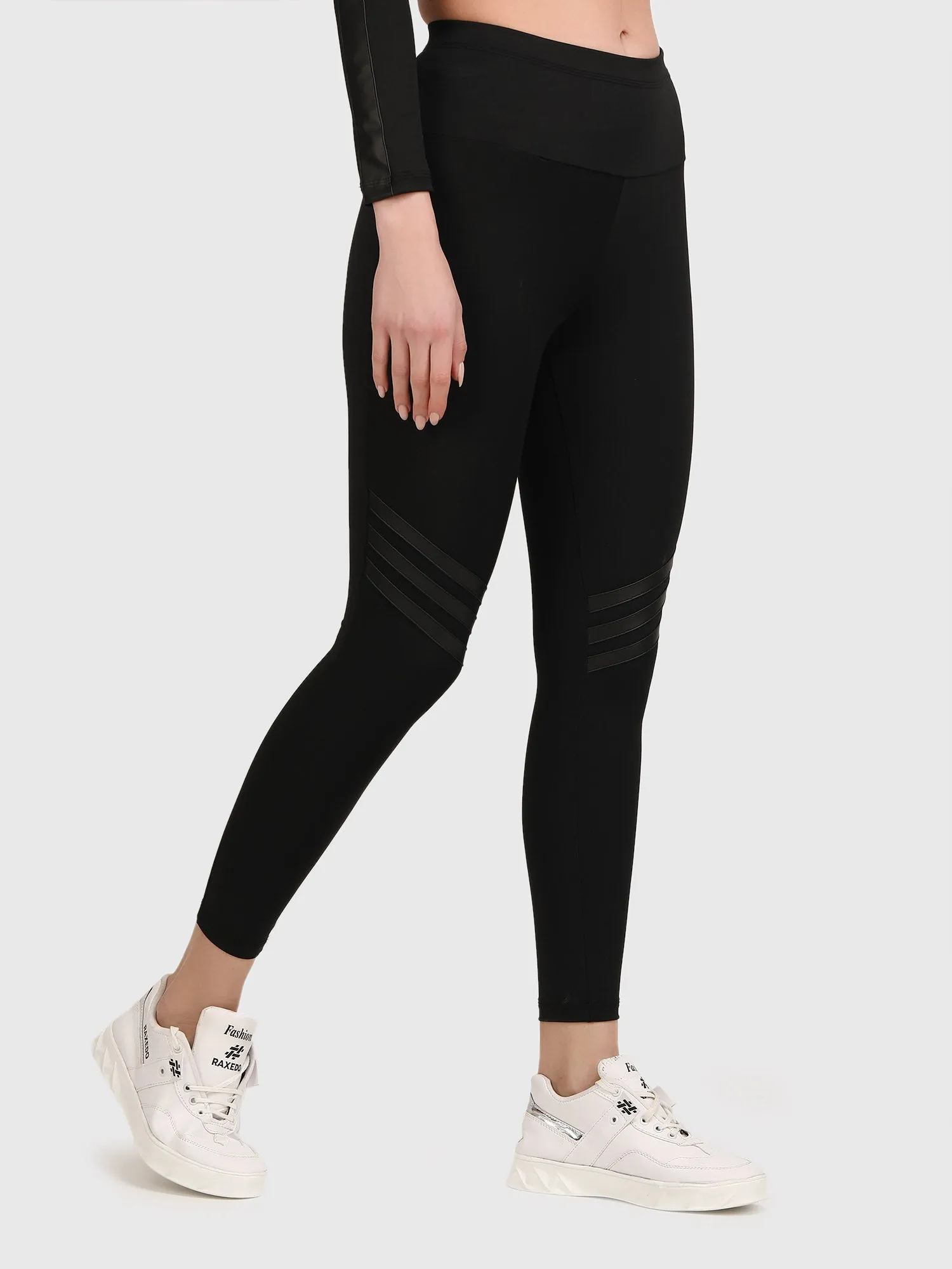 Mid-Rise Black Jeggings for Women - Workout Pants