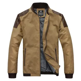 New men's clothing leather patchwork casual jacket male outerwear