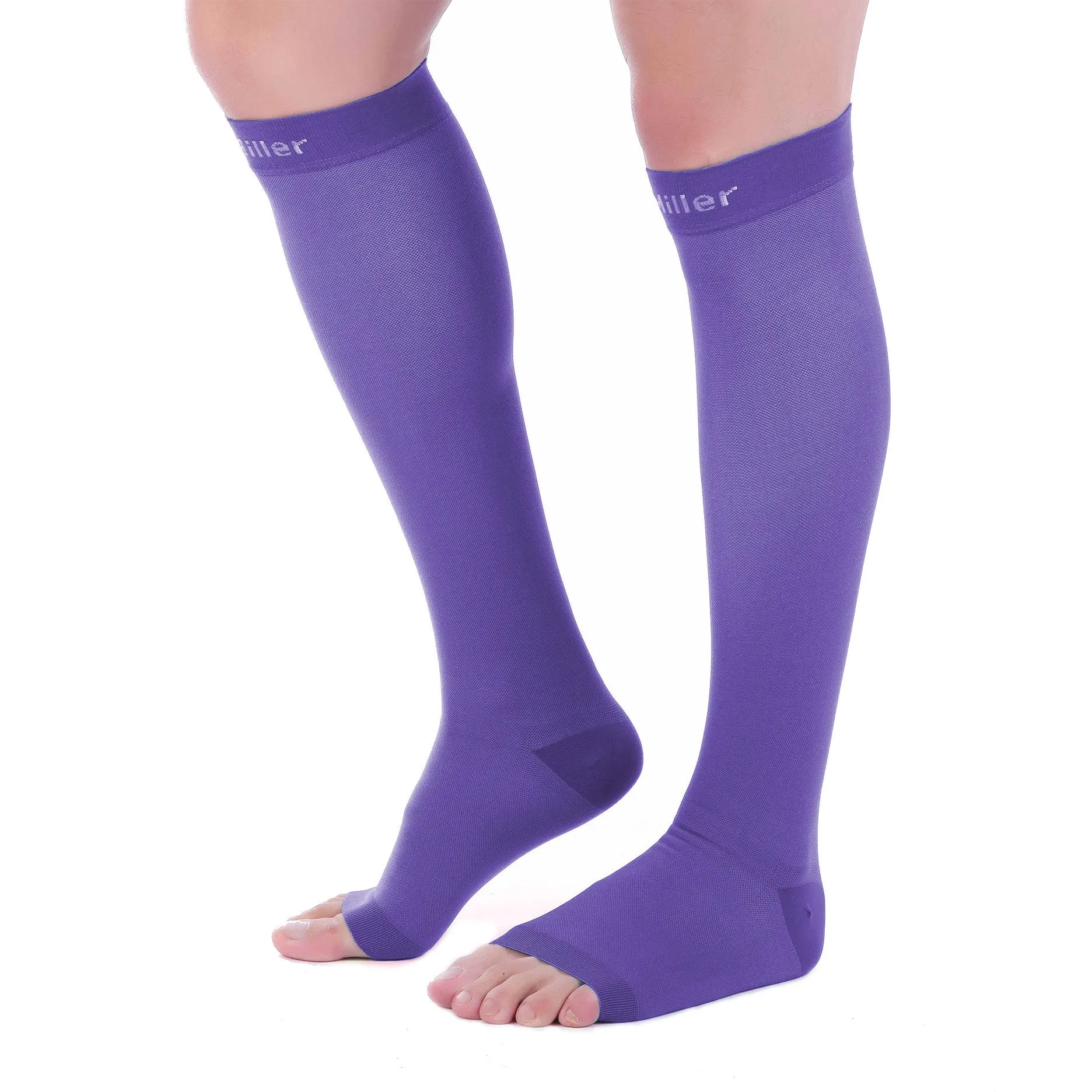 Open Toe Compression Socks 20-30 mmHg VIOLET by Doc Miller