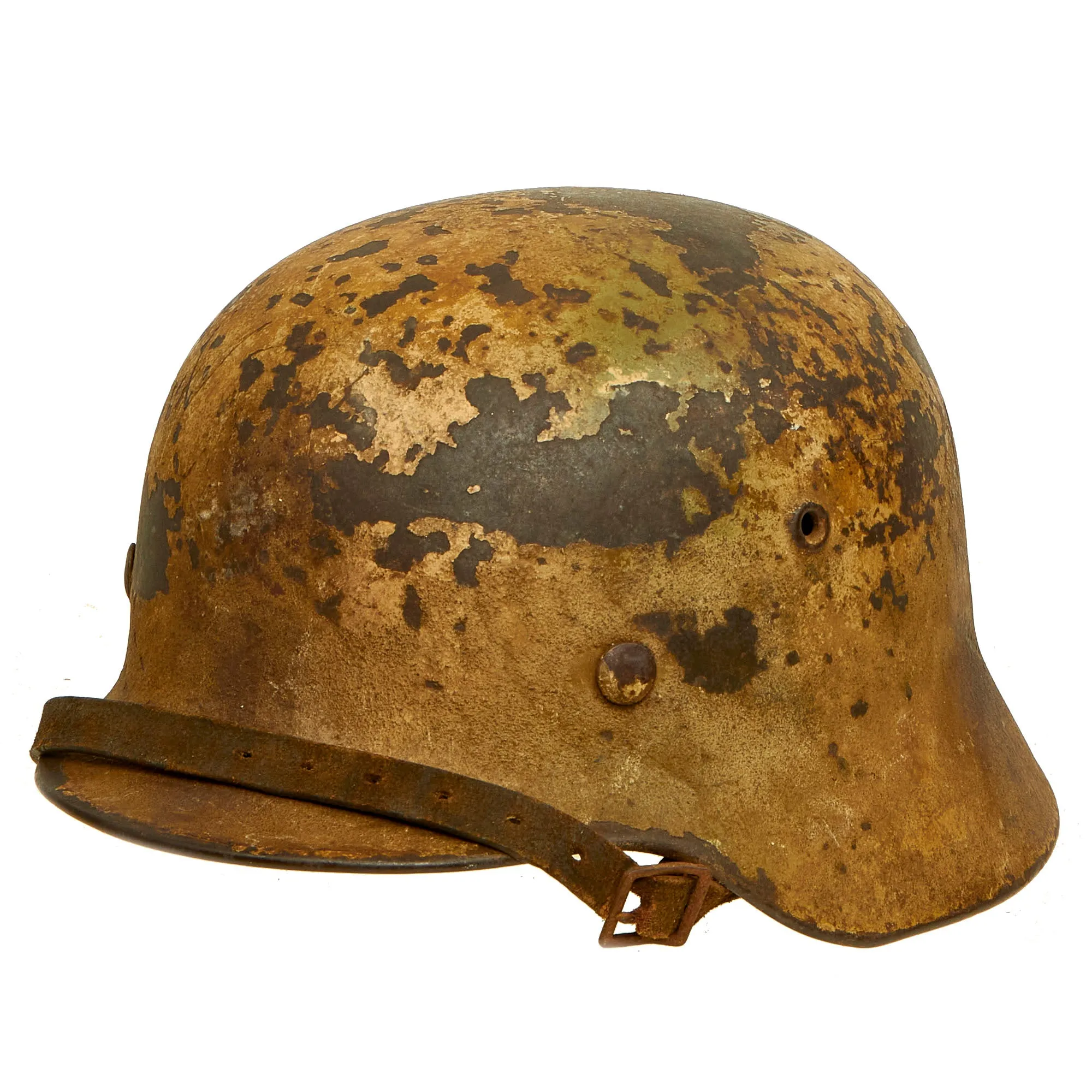 Original German WWII Named USGI Bring Back Army Heer M40 "Normandy" Camouflage Steel Helmet with Documentation - marked ET64