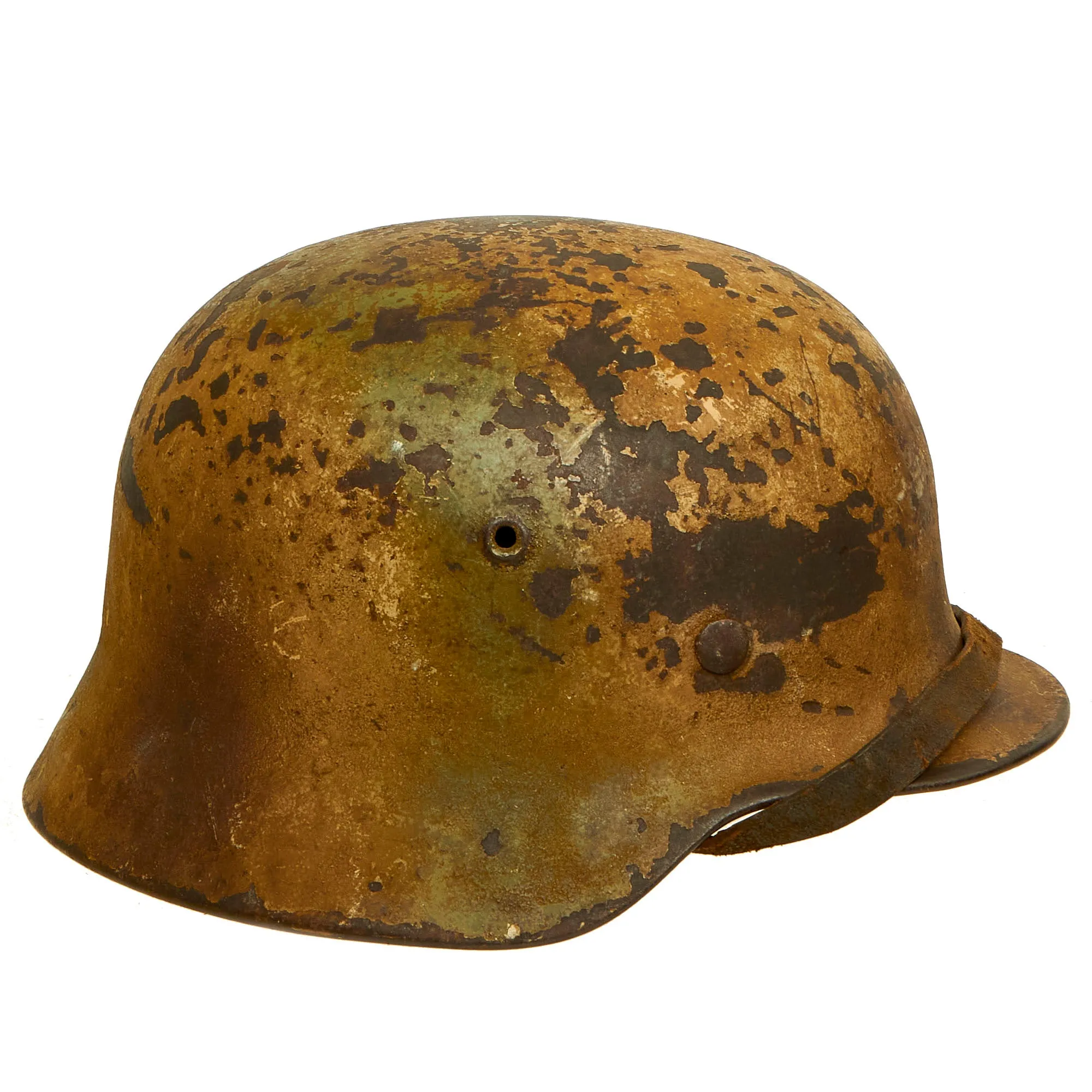 Original German WWII Named USGI Bring Back Army Heer M40 "Normandy" Camouflage Steel Helmet with Documentation - marked ET64