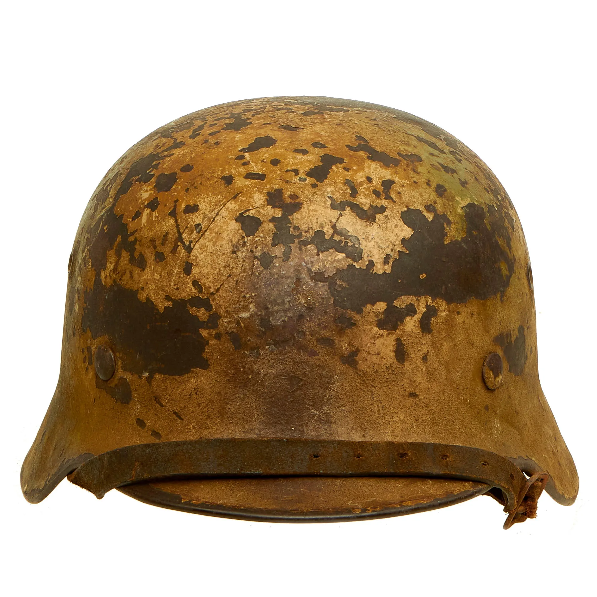 Original German WWII Named USGI Bring Back Army Heer M40 "Normandy" Camouflage Steel Helmet with Documentation - marked ET64