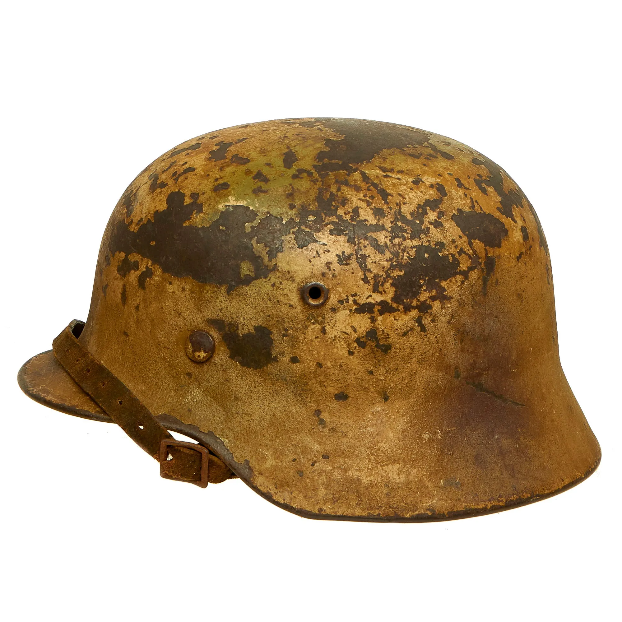 Original German WWII Named USGI Bring Back Army Heer M40 "Normandy" Camouflage Steel Helmet with Documentation - marked ET64