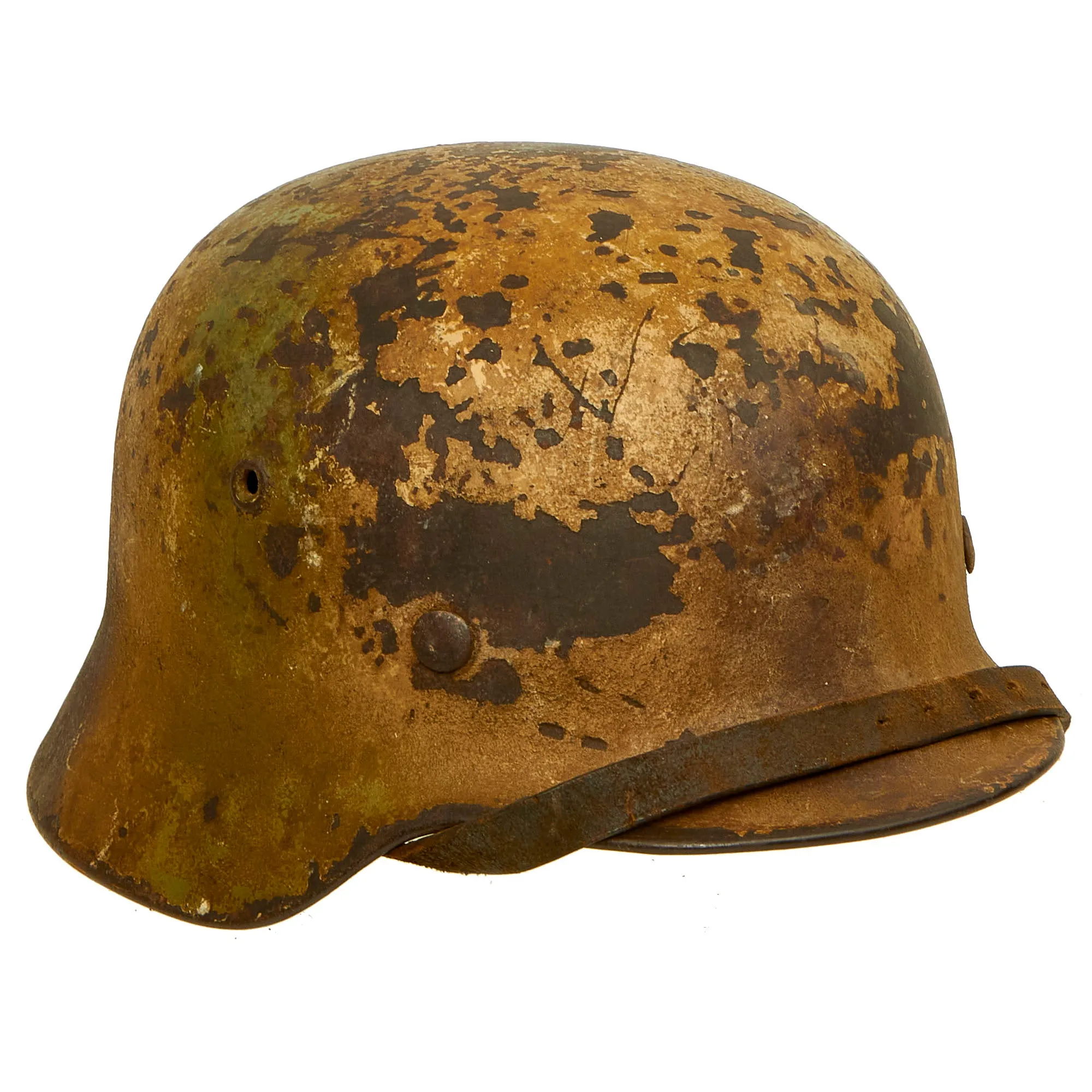 Original German WWII Named USGI Bring Back Army Heer M40 "Normandy" Camouflage Steel Helmet with Documentation - marked ET64