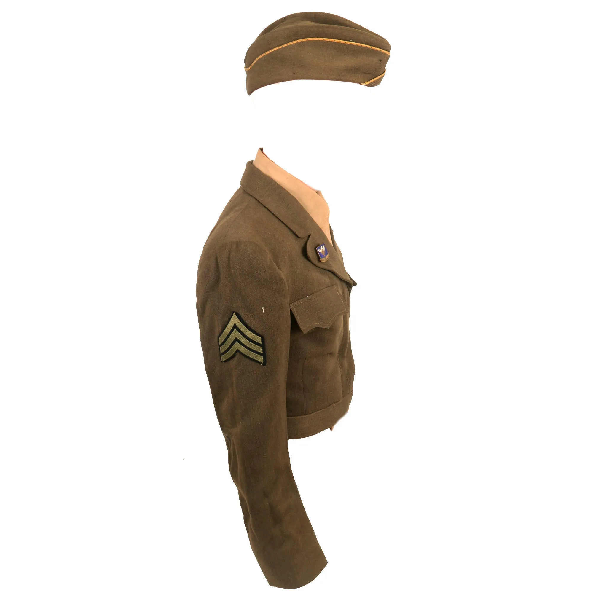 Original U.S. WWII Named Women’s Army Auxiliary Corps Uniform & Guidon Grouping - Ruth Tezuka