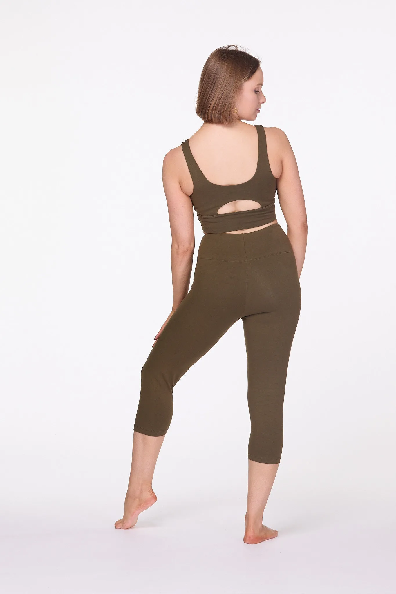 Power Capri Leggings | Khaki