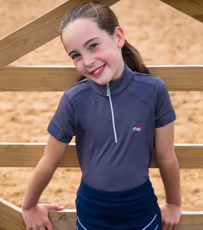 Premier Equine Mini Remisa Girls Technical Short Sleeved Riding Top