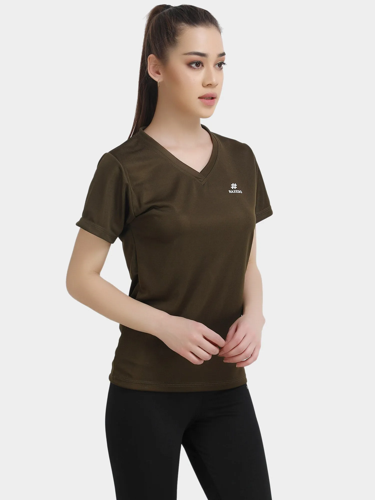 Short Sleeve Dry FIT V Neck T-Shirts For Women