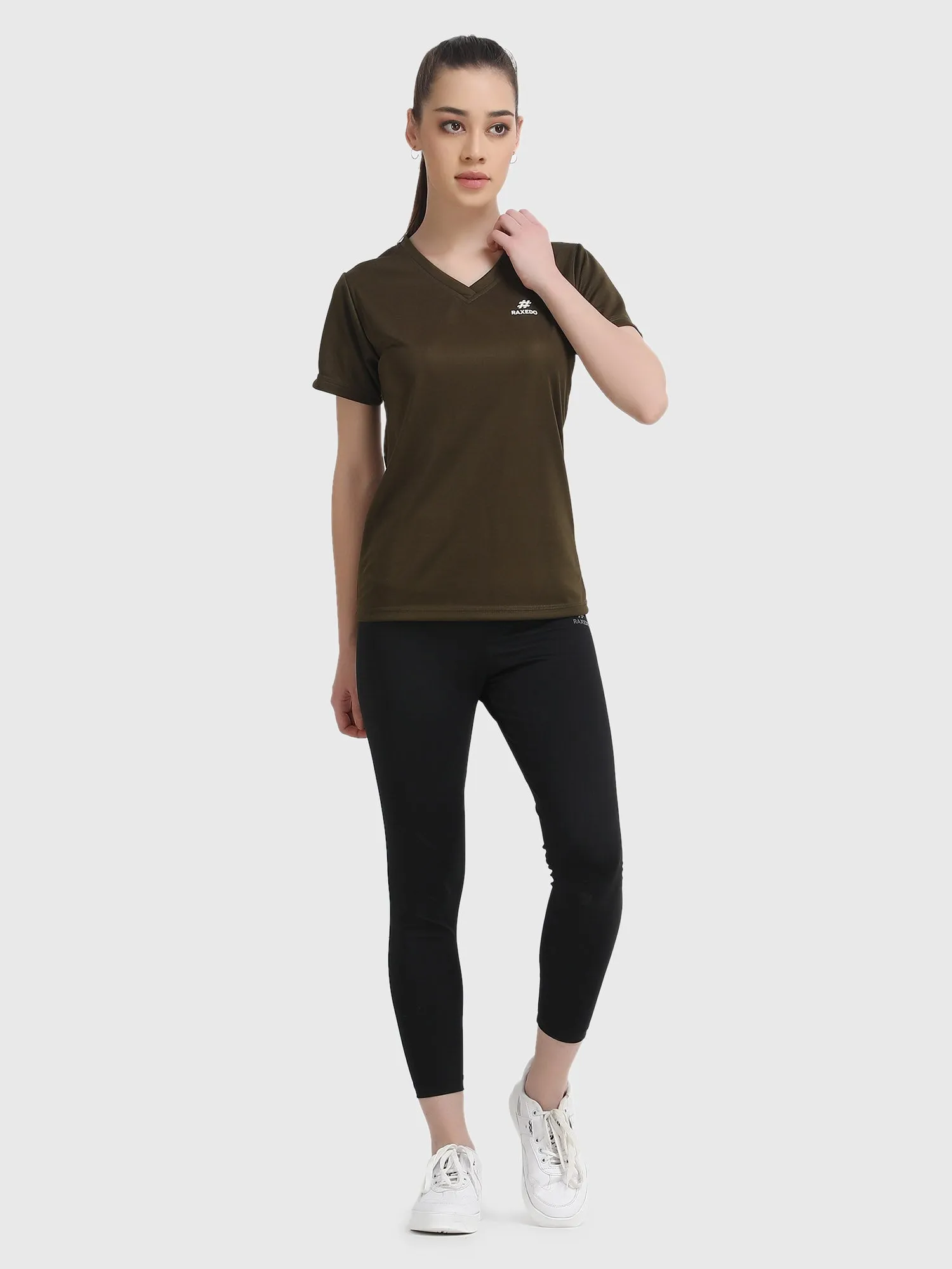 Short Sleeve Dry FIT V Neck T-Shirts For Women