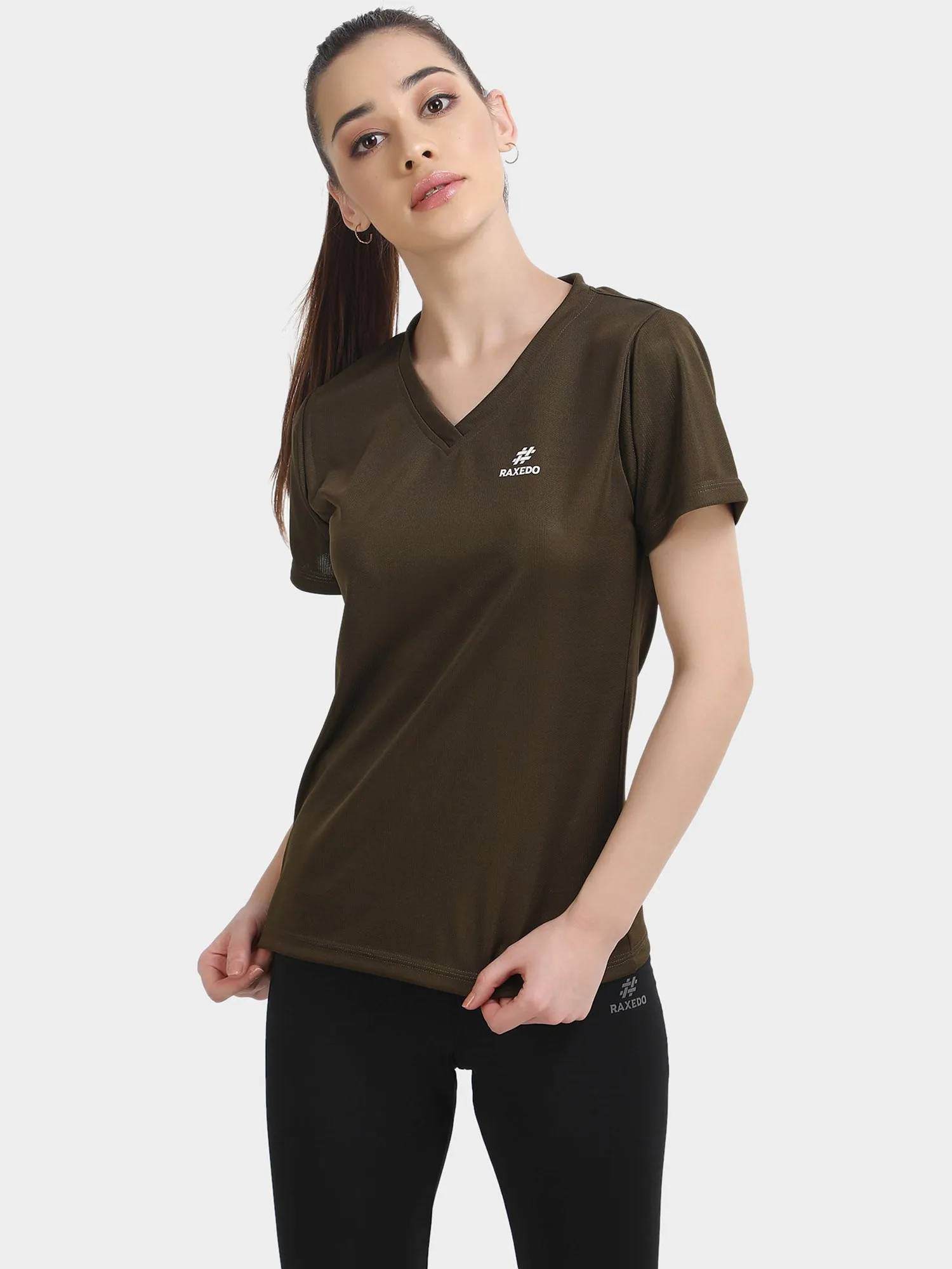 Short Sleeve Dry FIT V Neck T-Shirts For Women