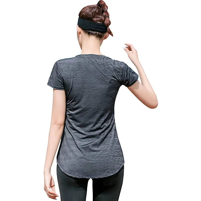 Sidiou Group Anniou Quick Dry Sports T-Shirt Women Anti UV UPF 50  Yoga T Shirt Fitness Gym Running Tops Short Sleeve Elastic Training Tshirt