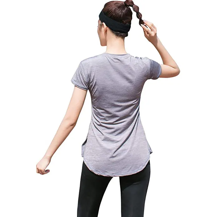 Sidiou Group Anniou Quick Dry Sports T-Shirt Women Anti UV UPF 50  Yoga T Shirt Fitness Gym Running Tops Short Sleeve Elastic Training Tshirt