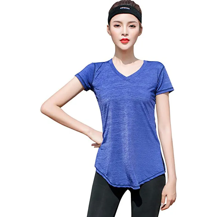 Sidiou Group Anniou Quick Dry Sports T-Shirt Women Anti UV UPF 50  Yoga T Shirt Fitness Gym Running Tops Short Sleeve Elastic Training Tshirt