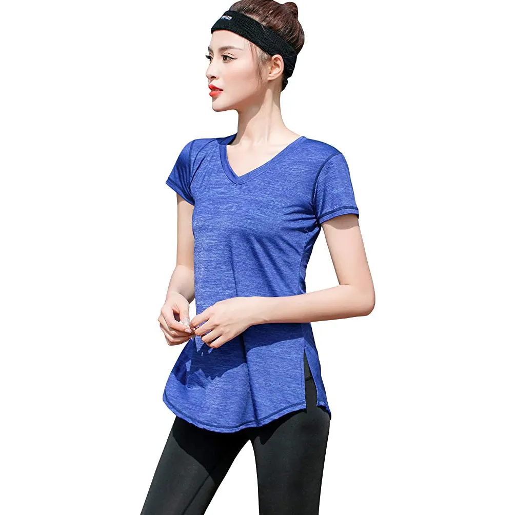 Sidiou Group Anniou Quick Dry Sports T-Shirt Women Anti UV UPF 50  Yoga T Shirt Fitness Gym Running Tops Short Sleeve Elastic Training Tshirt