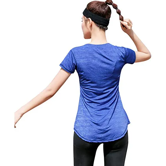 Sidiou Group Anniou Quick Dry Sports T-Shirt Women Anti UV UPF 50  Yoga T Shirt Fitness Gym Running Tops Short Sleeve Elastic Training Tshirt