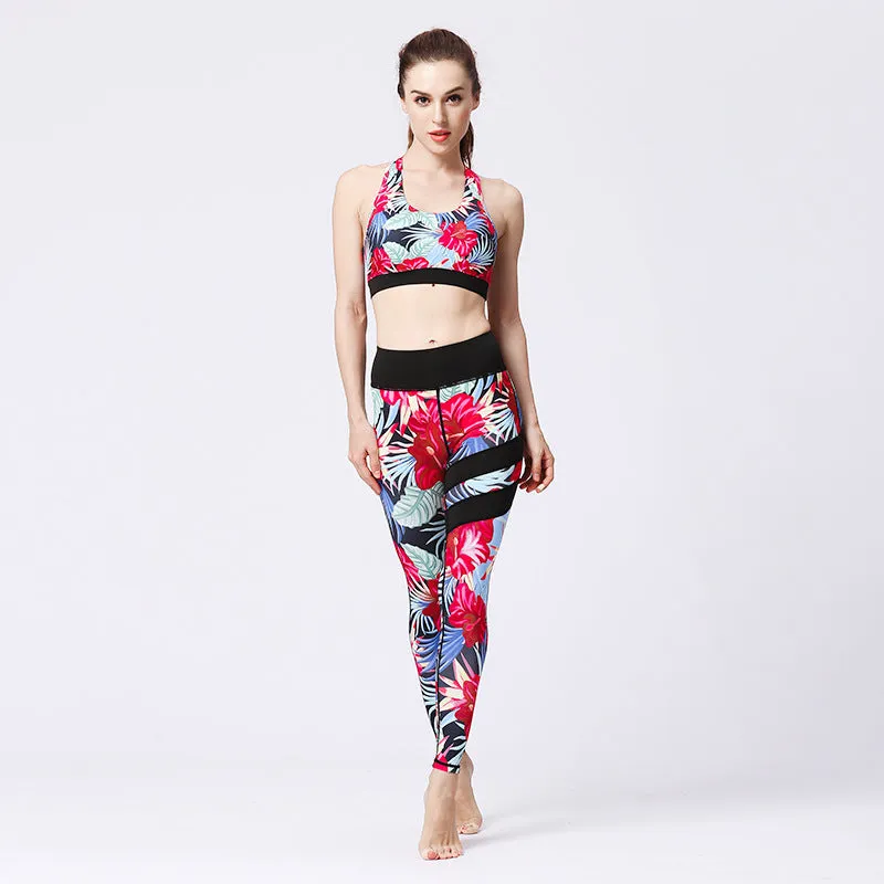 Sidiou Group Anniou Two Piece Set Women Tracksuit Fitness Clothing Seamless Yoga Sets Gym Wear Sweatsuit Workout Clothes for Women Printed Leggings