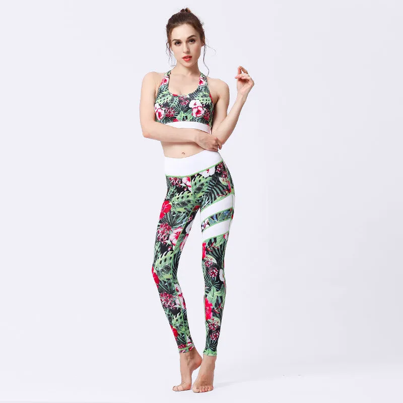 Sidiou Group Anniou Two Piece Set Women Tracksuit Fitness Clothing Seamless Yoga Sets Gym Wear Sweatsuit Workout Clothes for Women Printed Leggings