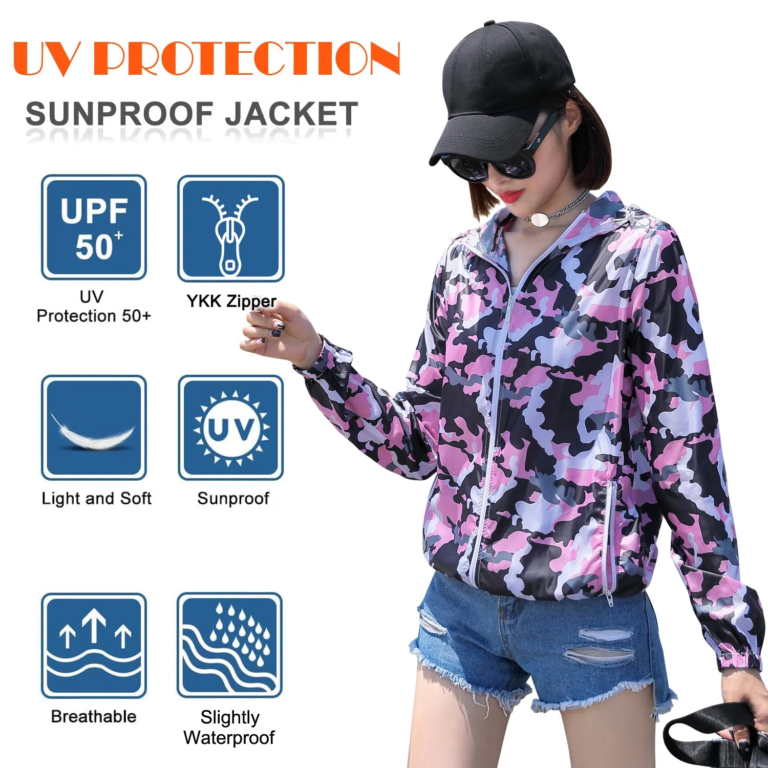 Sidiou Group Anniou Women UPF 50  Anti UV Jackets Summer Outdoor Ykk Zipper Skin Coat Quick-Drying Waterproof  Sun Protection Clothing For Hiking