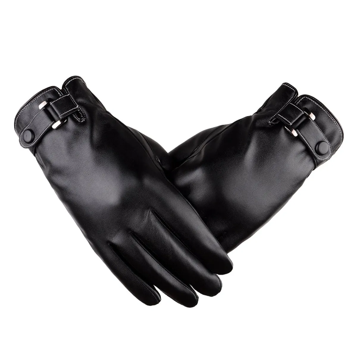 Sidiou Group Winter Touch Screen Gloves Waterproof PU Leather Warm Outdoor Sports Gloves For Motorcycle Climbing Skiing Men Women