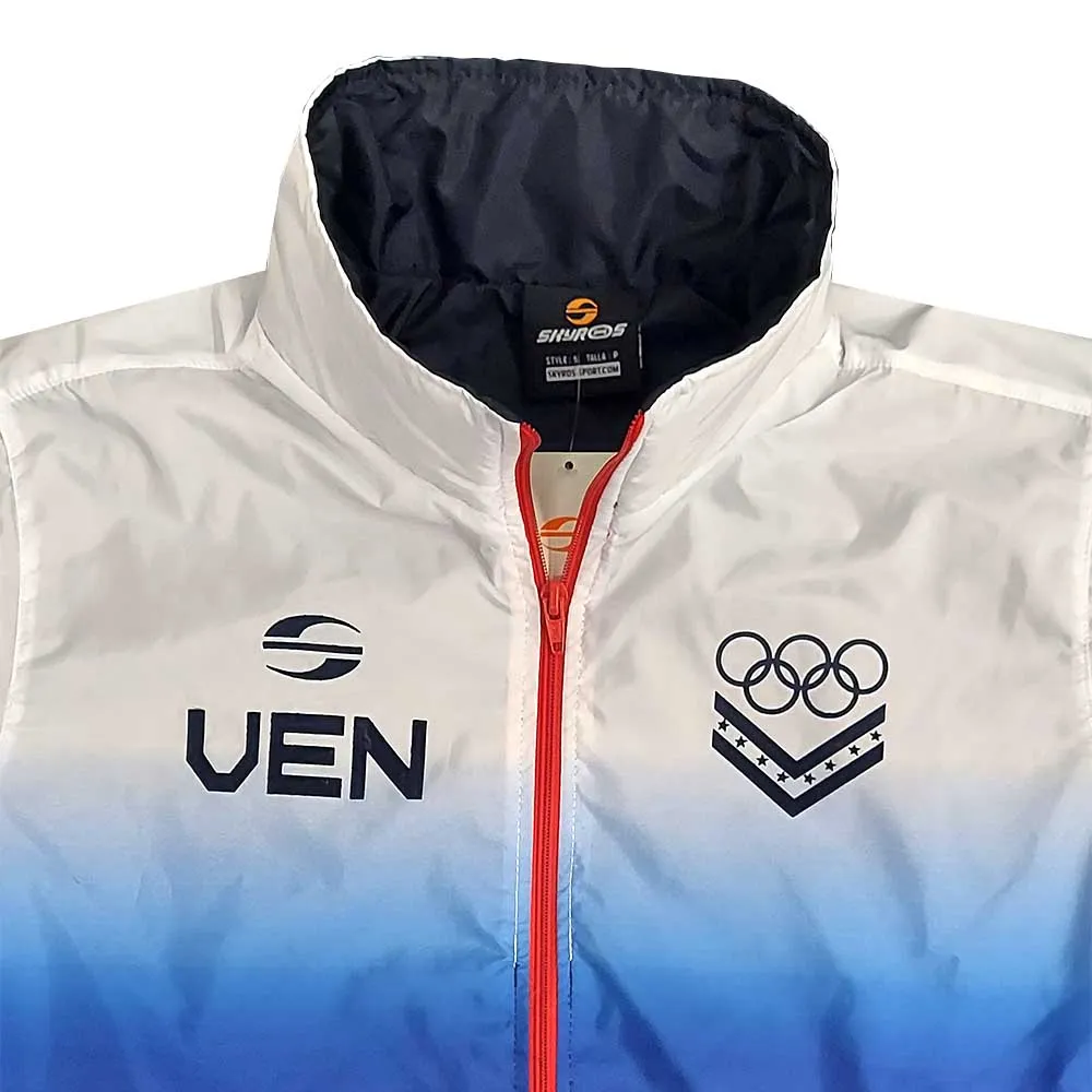 Skyros Venezuela Juegos olímpicos Tokio 2020 chaqueta de entrenamiento para mujeres azul con blanco