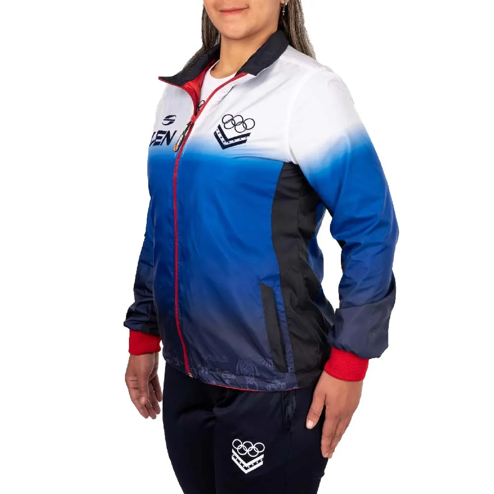 Skyros Venezuela Juegos olímpicos Tokio 2020 chaqueta de entrenamiento para mujeres azul con blanco