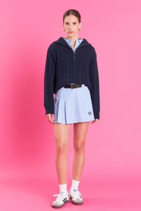 Stripe Mini Pleated Skort