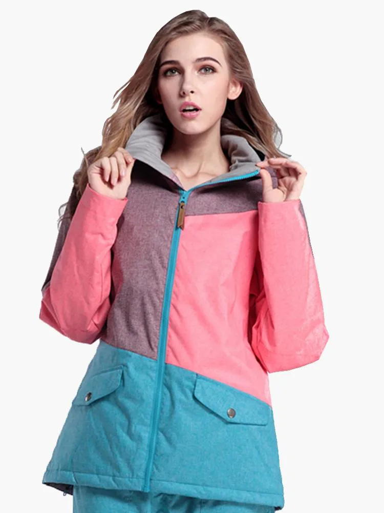 Warm Thermal Waterproof Windproof Colorful Ski Jacket For Women