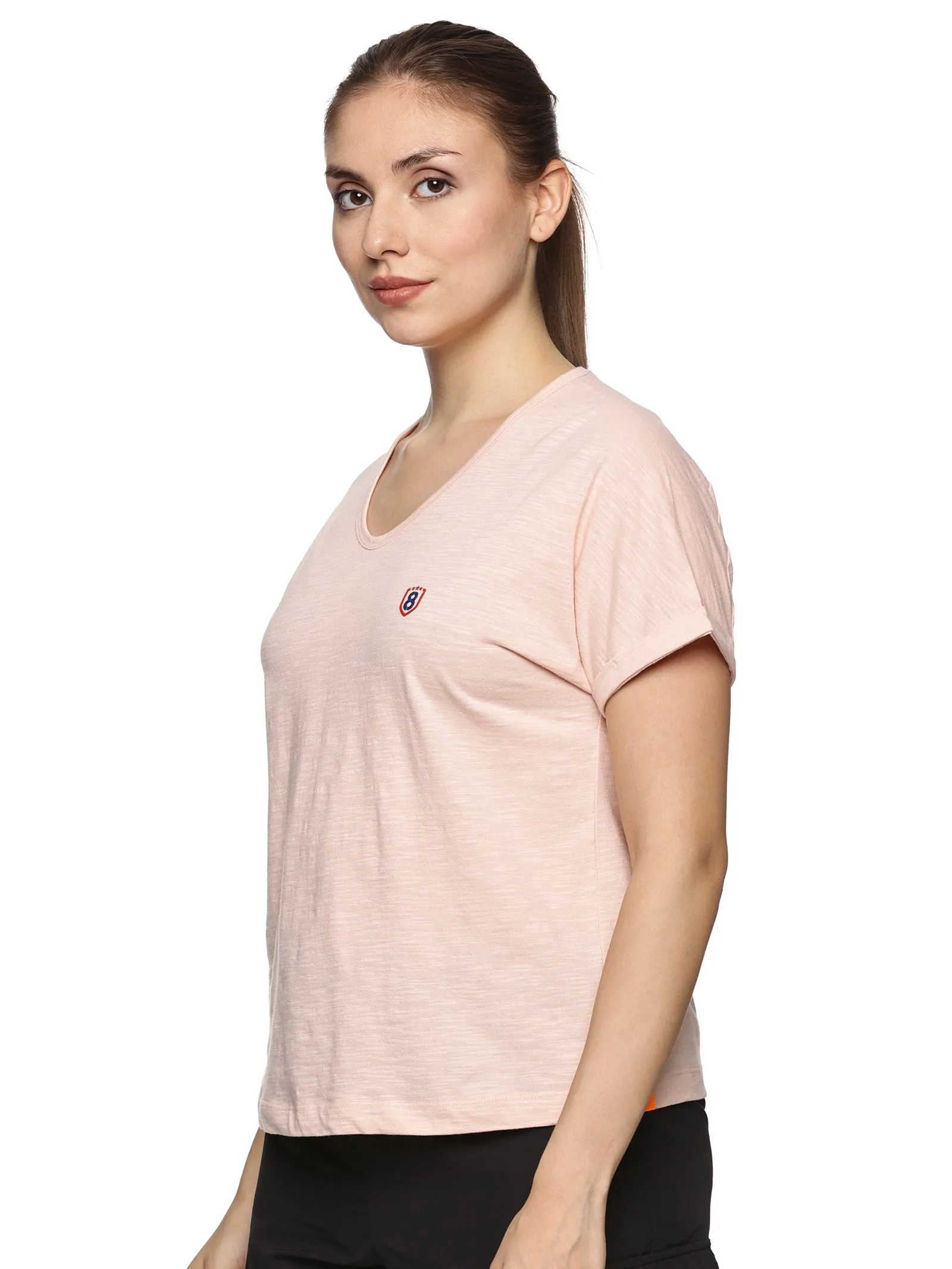 Women 100% organic cotton mega sleeve top (Pink)