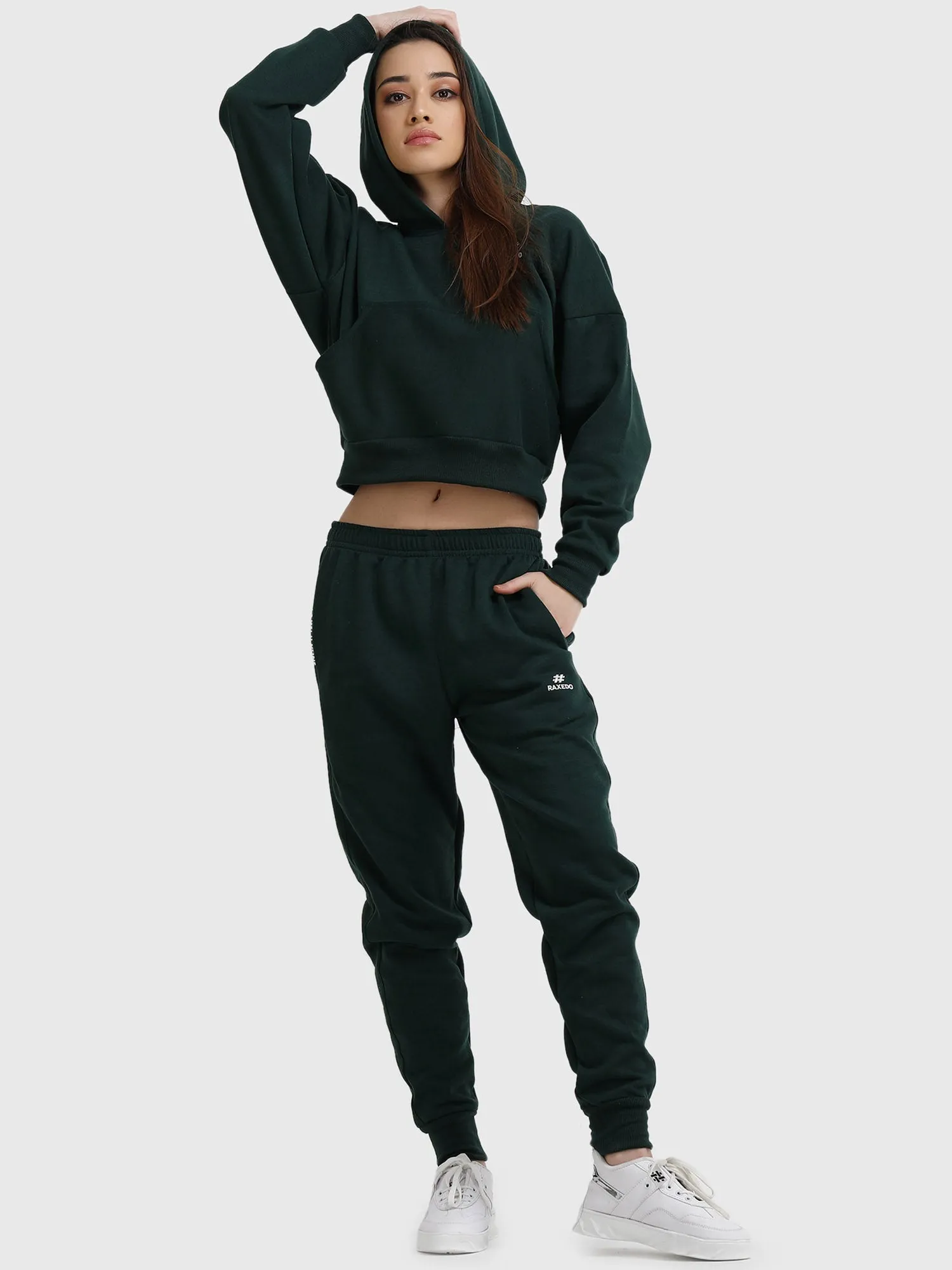 Women Fleece Crop Hoodie