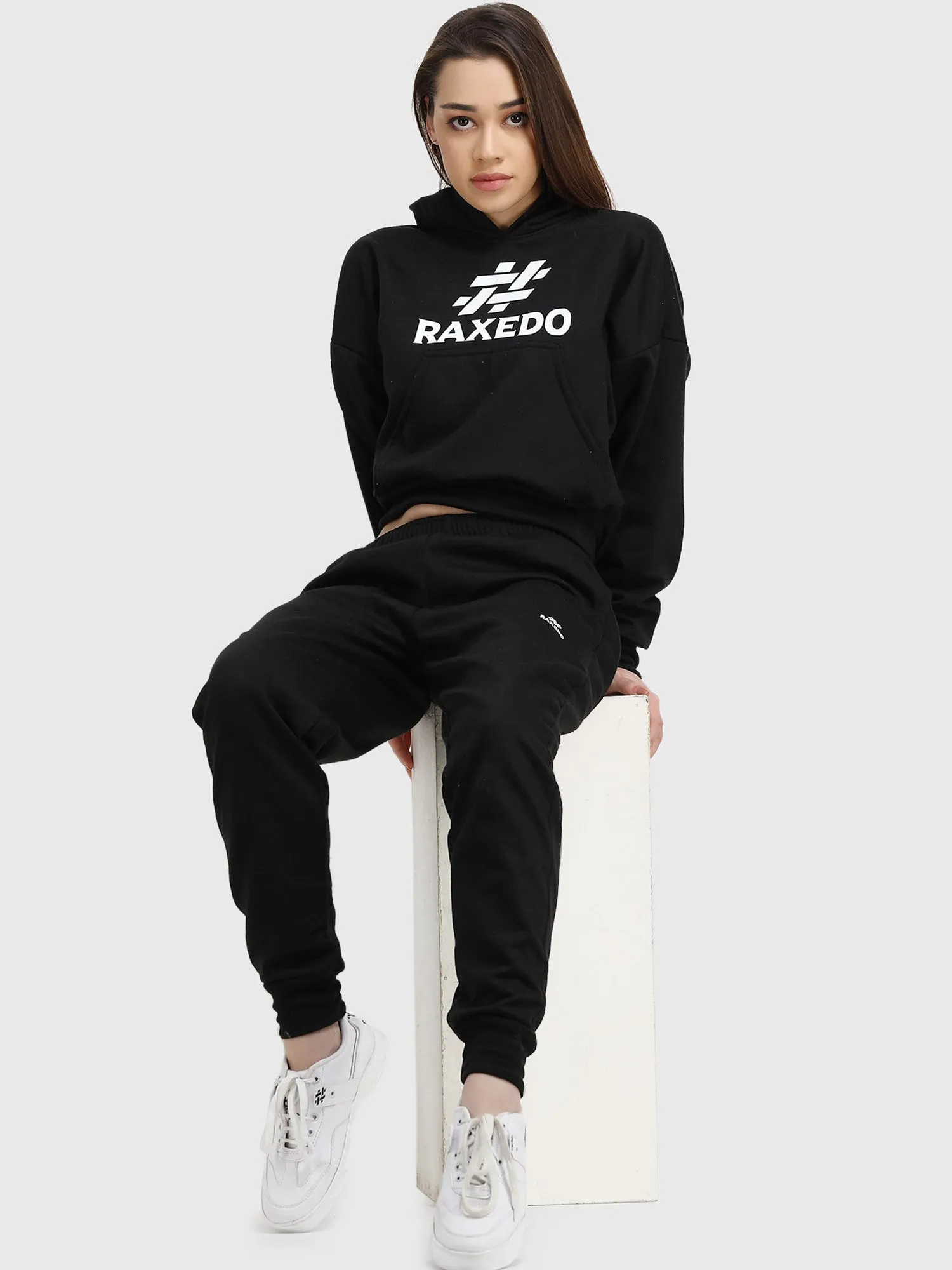 Women Hoodies Black - Cropped Hoodie